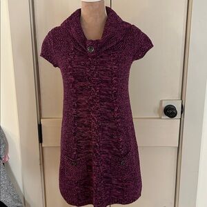 Style & Co. Purple Knit Short Sleeve Sweater Dress/tunic top.